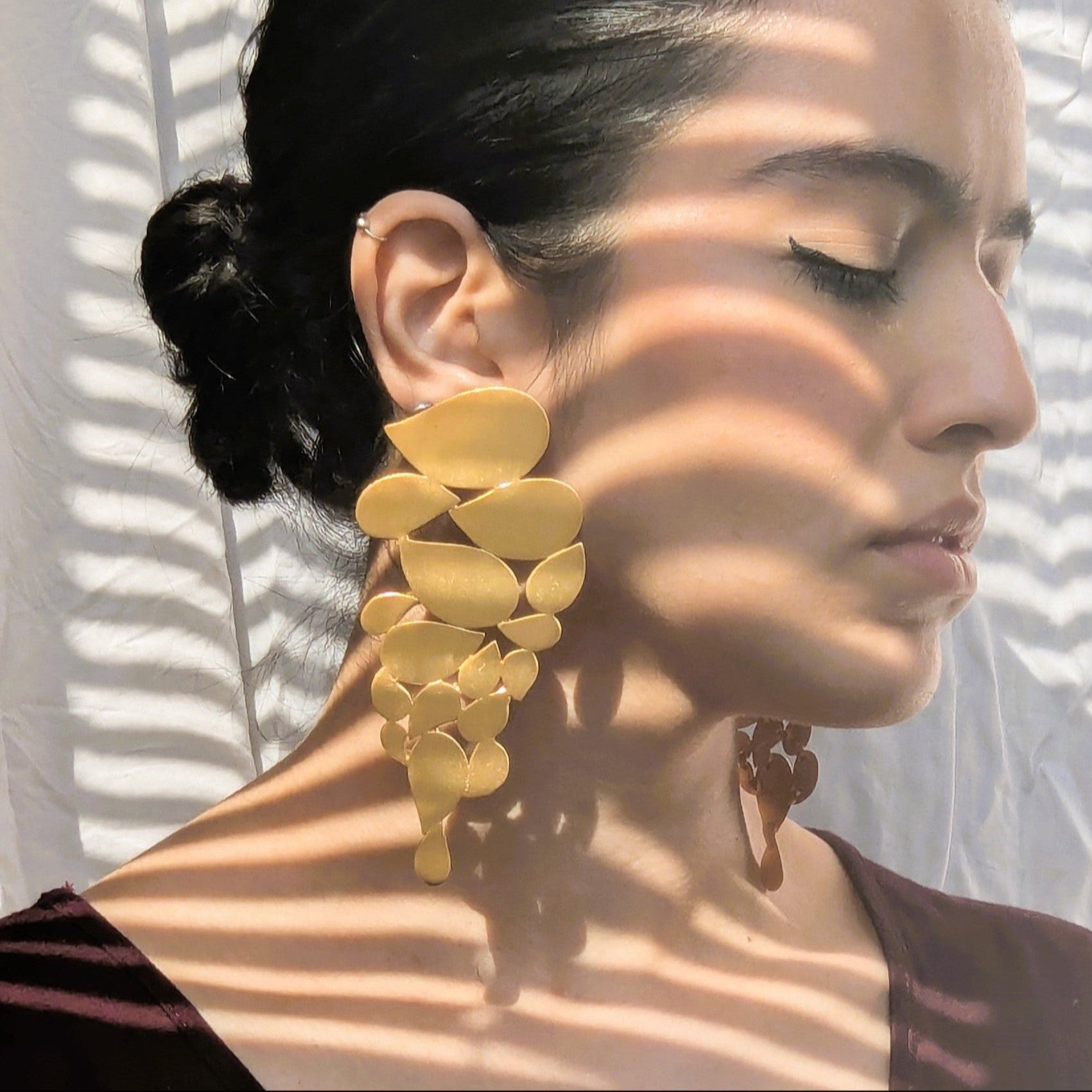 Statement gold earrings